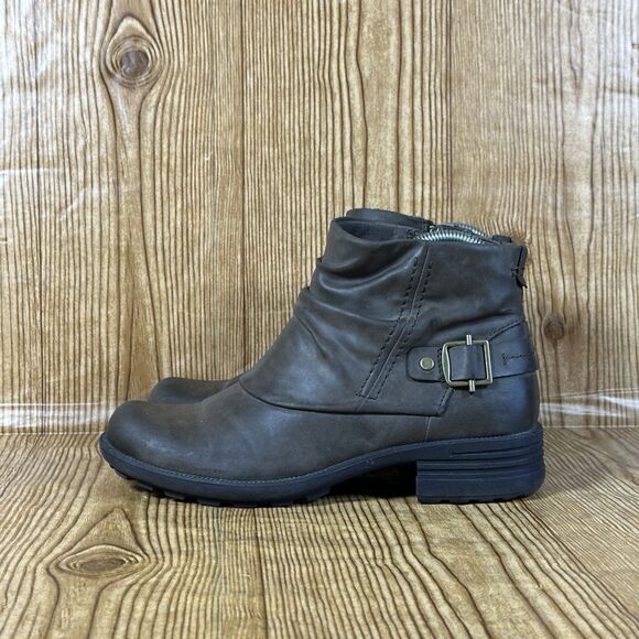 Earth Origins Pam Ankle Bootie Boots Women’s  Size 8.5 W Brown Side Zip‎ - Picture 4 of 11